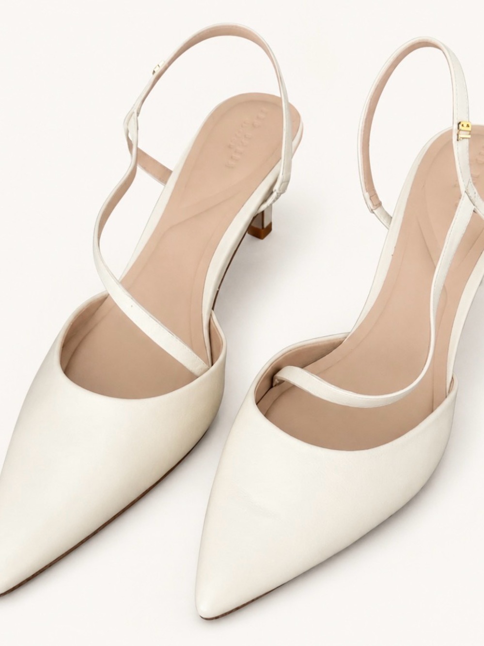 Ted Baker London Pia leather Women's White Pointed Slingback Heels NWOT